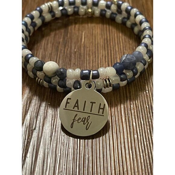 Handmade Beaded Wrap Bracelet for Her/ Religious Bracelet/ Seed Bead Bracelet - Picture 5 of 7